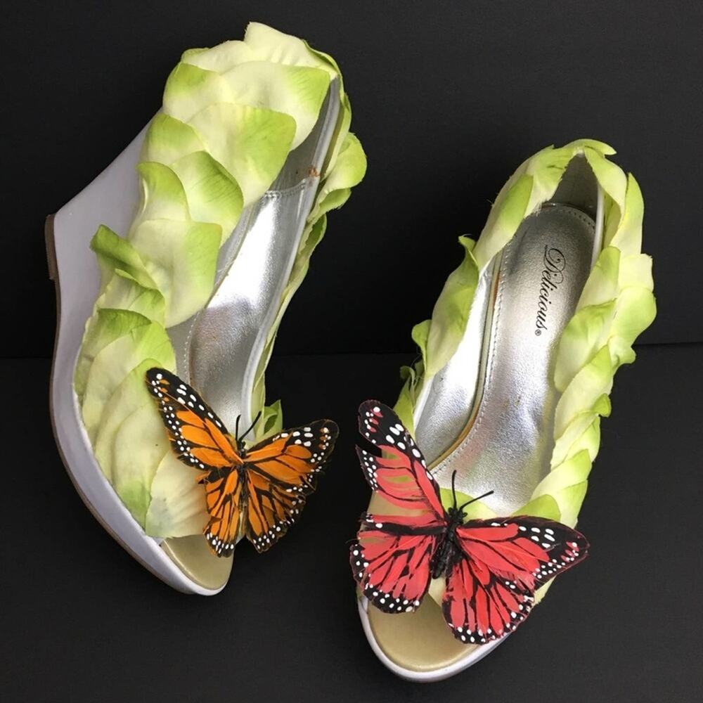 Butterfly Peep Toe Wedge Heel
